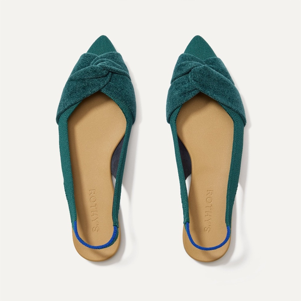 Rothy's The Twist Point Slingback - Everglade Size 7 (Brand New) - Picture 1 of 4